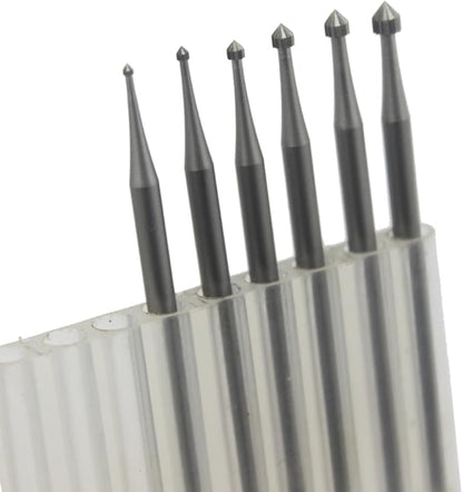 𝐋𝐮𝐨 𝐤𝐞 6 Pcs Cylinder - Cone Shape Jewelry Making Burr - 3/32'' Shank Stone Setting Burs Jewelry Engraving Bits for Lapidary 008-023