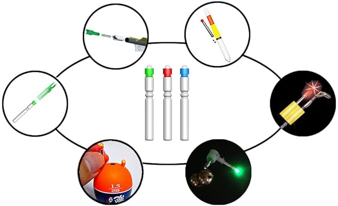 Fishing Bobber Lights,Night Fishing Float Lights,Fishing Glow Sticks,Lighted Nocks for Arrows 6-Pack