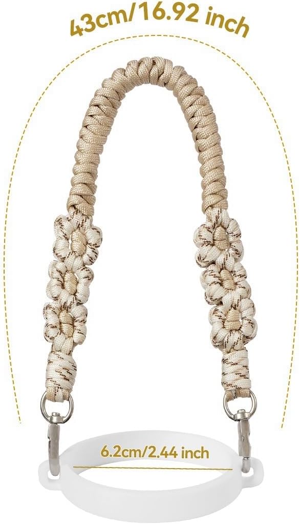 Outman Cup Accessories Set Water Bottle Holder Sling,Siliocne Straw Cover,Lipstick Holder Fits Most 16-40oz Water Bottles Compatible with Stanley Cup