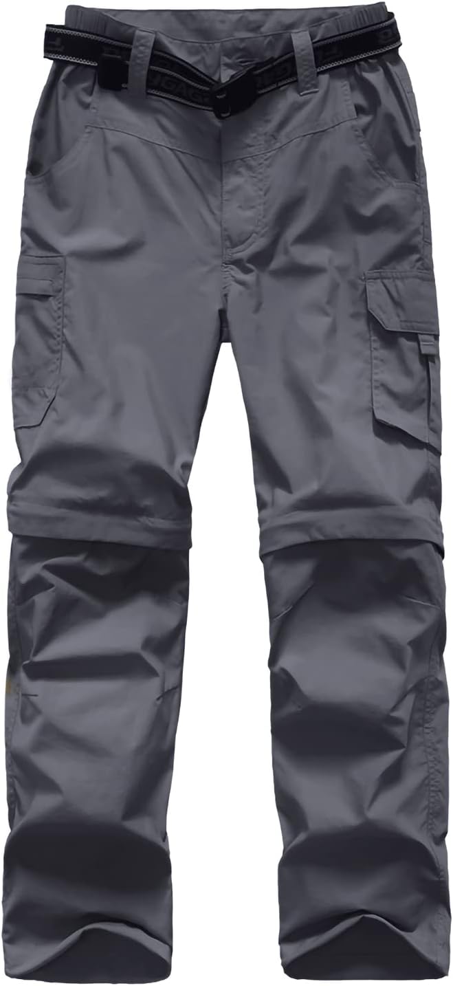 JOMLUN Boy’s Scout Pants Convertible Hiking Quick Dry Zip Off Pants Outdoor Climbing Casual Trouser Kids Youth Cargo Pants