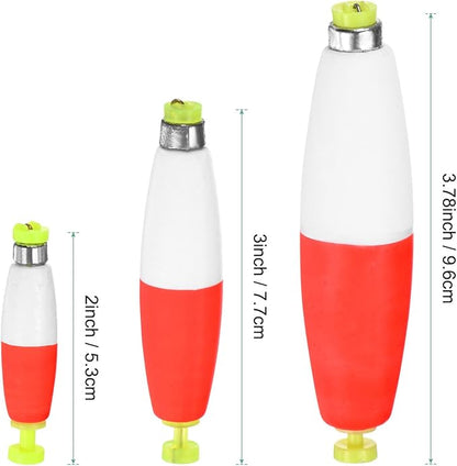 Fishing Bobbers Floats, EVA Foam Weighted Bobbers for Crappie/Bluegill/Trout Bass/Catfish, Clip-on Floats Slip Corks