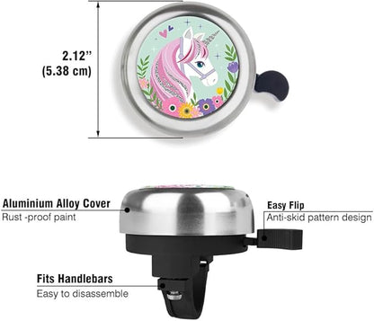 WIRESTER Silver Aluminum Round Bike Bell, Classic Ring Bicycle Bell, Bike Accessories Bell Ring for Adults Kids Girls Boys