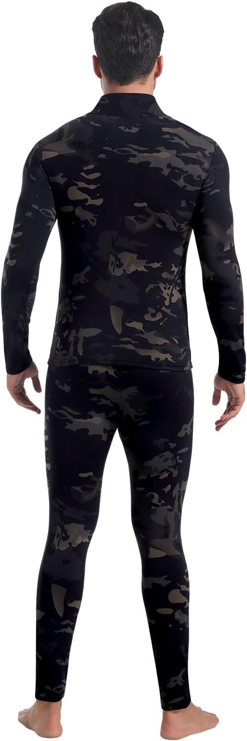 CL convallaria Long Johns Thermal Underwear for Men Soft Fleece Lined Base Layer Cold Weather Top Bottom Gift Set