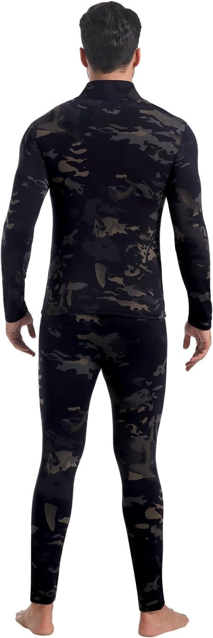 CL convallaria Long Johns Thermal Underwear for Men Soft Fleece Lined Base Layer Cold Weather Top Bottom Gift Set
