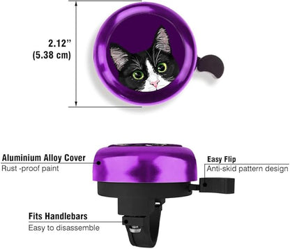 WIRESTER Purple Aluminum Round Bike Bell, Classic Ring Bicycle Bell, Bike Accessories Bell Ring for Adults Kids Girls Boys