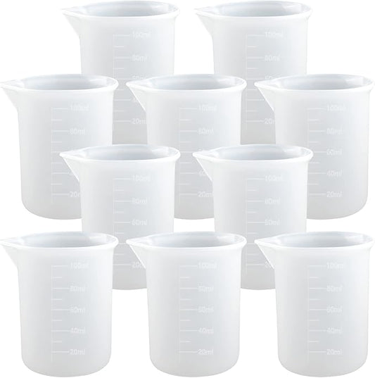 10 PCS 100ml Silicone Measuring Cups for Resin Non-Stick Mixing Cups Glue Tools, Precise Scale Toning Cups for Resin DIY Craft Jewelry Making