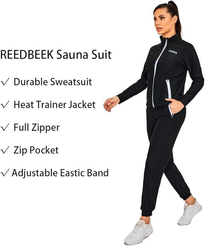 Sauna Suit Weight Loss Hot Sweat Suits Sauna Pants with Pockets Gym Workout Exercise for Women