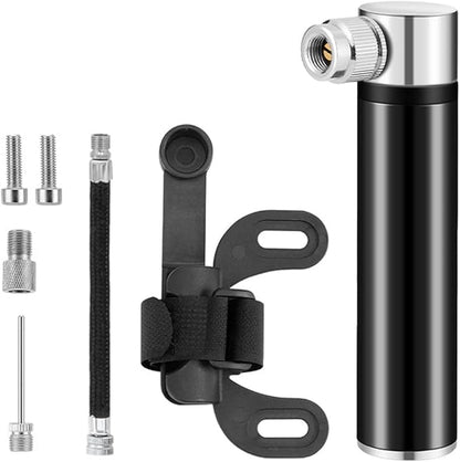 Portable Mini Bicycle Pump, Aluminium Bicycle Air Pump, Easy Inflatable, Ball Basketball Pump, 120 PSI High Pressure Air Pump, Road Pump for Road Bike, Mountain Bikes and Balls