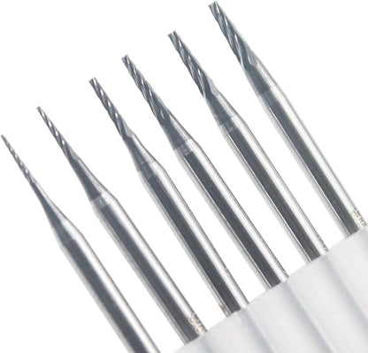Luo ke 6 Pcs Oblique Pin Burr, 3/32'' Shank Cone Shape Burs Jewelry Making Tools for Rotary Tools
