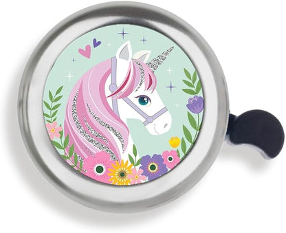 WIRESTER Silver Aluminum Round Bike Bell, Classic Ring Bicycle Bell, Bike Accessories Bell Ring for Adults Kids Girls Boys