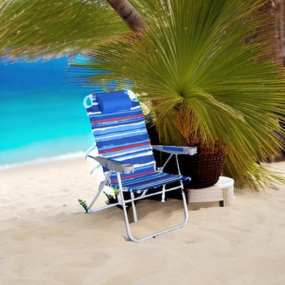 SUNNYFEEL Tall Folding Beach Chair Lightweight, Portable Sand Chair for Adults Heavy Duty 500 LBS with Cup Holders, Foldable High Camping Lawn Chairs for Camp/Outdoor/Picnic/Concert/Sports