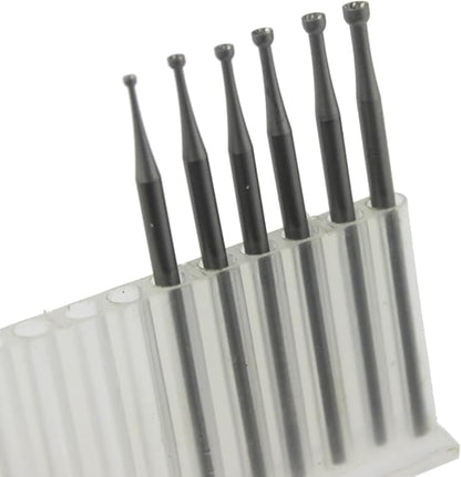 𝐋𝐮𝐨 𝐤𝐞 6 Pcs Round Cup Burr - 3/32'' Shank Jewelry Making Burs Wire Rounding Bits Wire Rounder for Lapidary 010-023