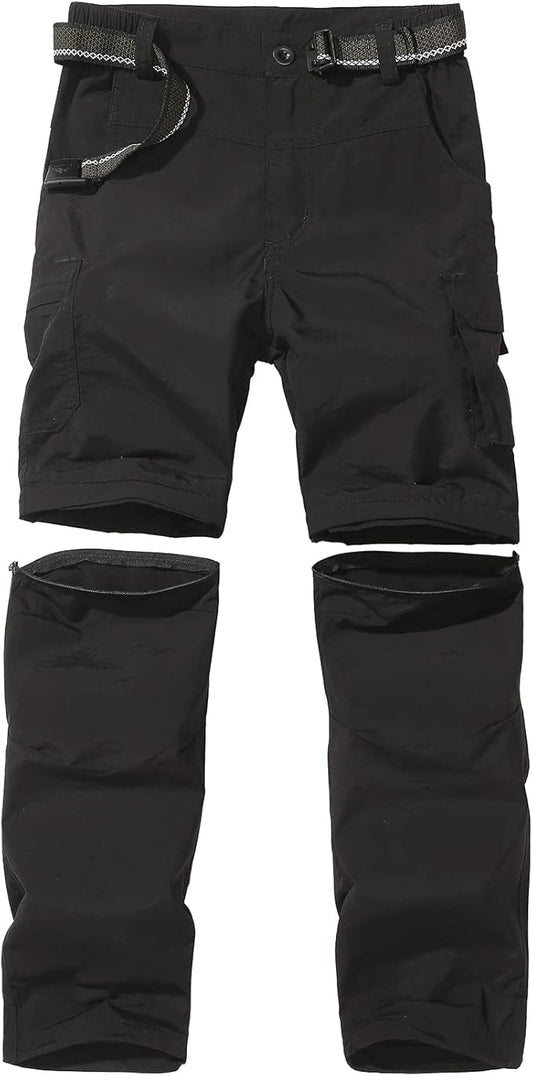 JOMLUN Boy’s Scout Pants Convertible Hiking Quick Dry Zip Off Pants Outdoor Climbing Casual Trouser Kids Youth Cargo Pants