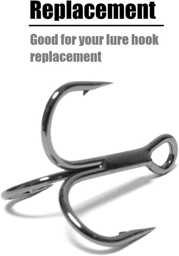 Fishing Hooks Treble Hooks for Hook Upgrade Cutting Blade 4X Strong Short Shank Black Nickle