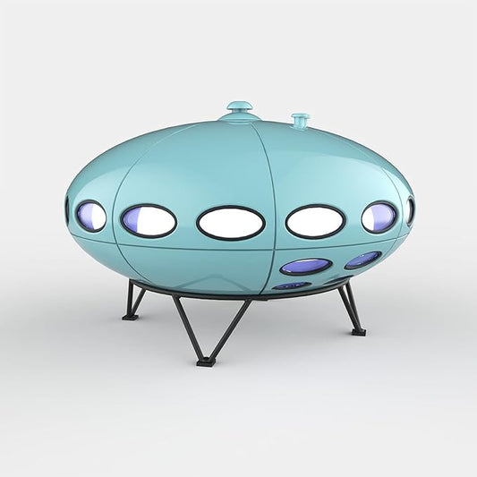 Space Age Table Lamp, LED Color Changing, 3 Light Modes, USB Rechargeable, Cordless Ambient Light (Sky-Blue)