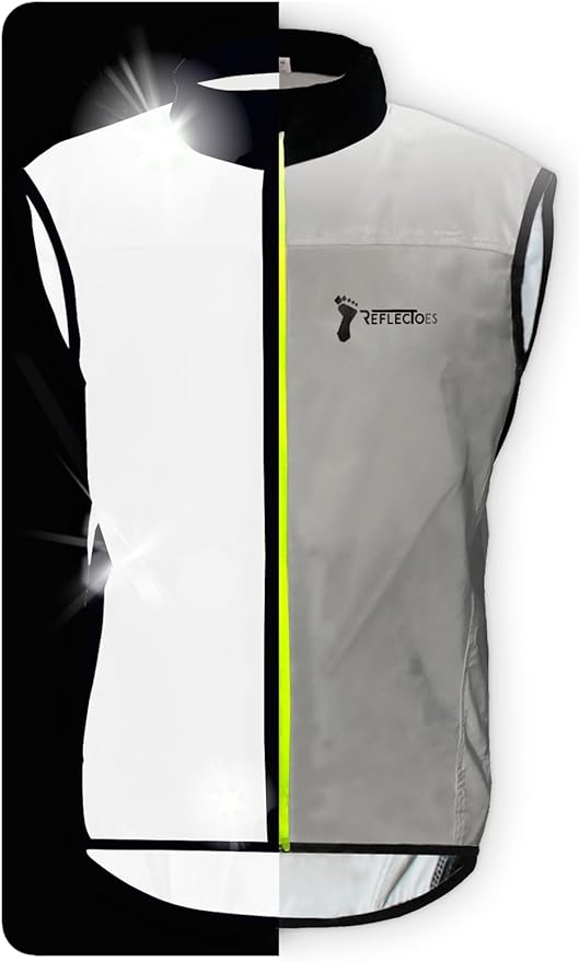 ReflecToes Reflective Safety Vest for Night Visibility – Hi Vis Running & Cycling Gilet – Lightweight, Breathable Outer Layer