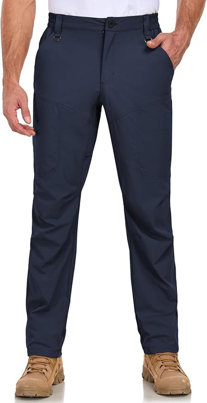 Mens Lightweight Cargo Hiking Patns Outdoor Quick Dry Work Tactical Pants with 6 Pockets Water Resistant Fishing Travel Pants