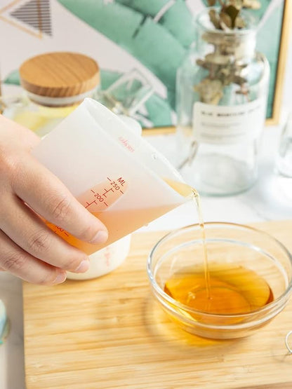 3 PCS Silicone Flexible Measuring Cups,Melting Cups for Epoxy Resin,Butter,Chocolate and More,Squeeze and Pour Silicone Measuring Cup with Marking Ounce/ML