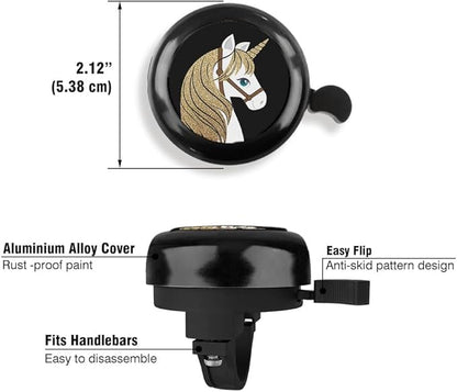 WIRESTER Black Aluminum Round Bike Bell, Classic Ring Bicycle Bell, Bike Accessories Bell Ring for Adults Kids Girls Boys - Dog Cat Animal Cute Records