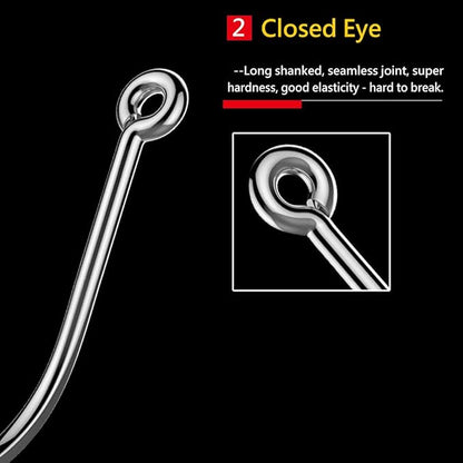 AMHDV 200pcs Forged Long Shanked Fishing Hooks for Saltwater Freshwater, Long Shank Octopus Fish Hook
