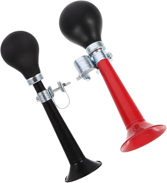 STOBAZA Portable Loud Bike Horn for Adults Electroplated Construction Safety Warning Sound for Mountain Road Folding Bicycles Black Red