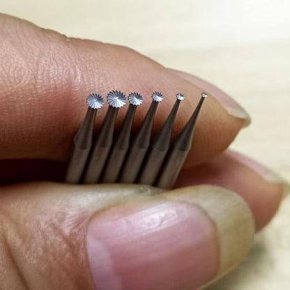 𝐋𝐮𝐨 𝐤𝐞 6 Pcs T Shape Knife Edge Cut Lentil Burr - 3/32'' Shank Channel Setting Cutting Burs Jewelry Engraving Bits Lapidary Slotting Burs