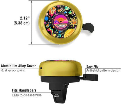 WIRESTER Gold Aluminum Round Bike Bell, Classic Ring Bicycle Bell, Bike Accessories Bell Ring for Adults Kids Girls Boys