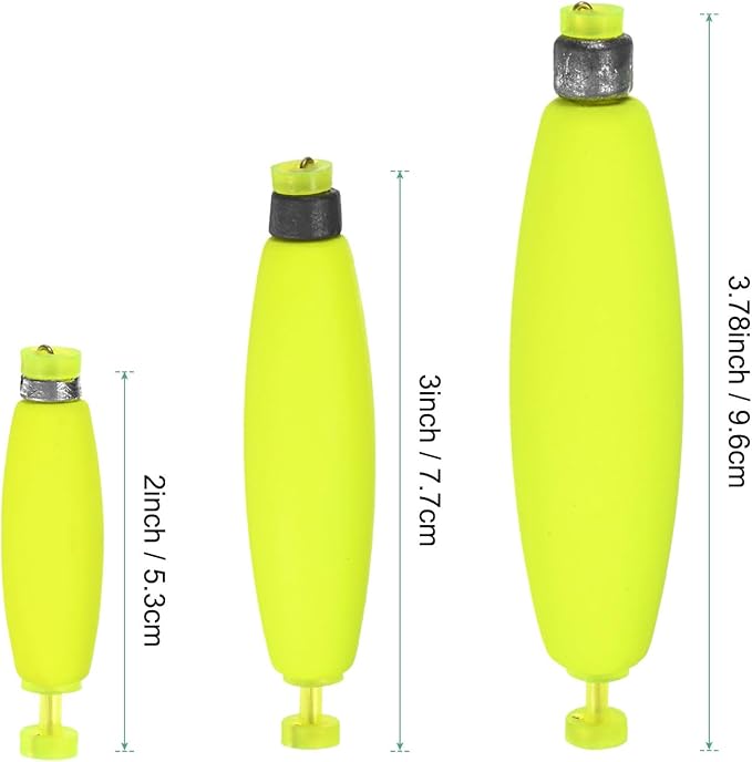Fishing Bobbers Floats, EVA Foam Weighted Bobbers for Crappie/Bluegill/Trout Bass/Catfish, Clip-on Floats Slip Corks