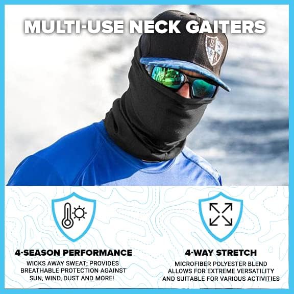 S A Company 5-Pack UV Face Shield | UV 30+ Multipurpose Neck Gaiter Balaclava for Adults
