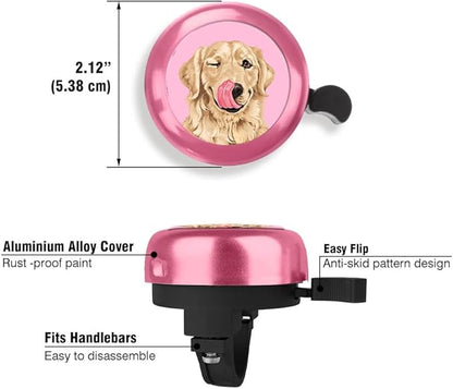 WIRESTER Pink Aluminum Round Bike Bell, Classic Ring Bicycle Bell, Bike Accessories Bell Ring for Adults Kids Girls Boys - Animals
