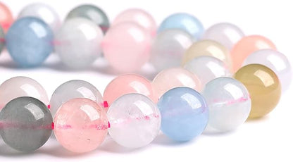 10MM 38PCS Natural Stone Morganite AAA Grade Quartz Beads for Jewelry Making DIY Bracelet