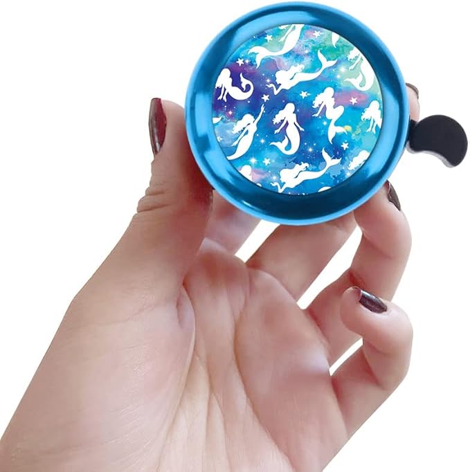 WIRESTER Blue Aluminum Round Bike Bell, Classic Ring Bicycle Bell, Bike Accessories Bell Ring for Adults Kids Girls Boys