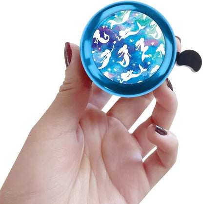 WIRESTER Blue Aluminum Round Bike Bell, Classic Ring Bicycle Bell, Bike Accessories Bell Ring for Adults Kids Girls Boys