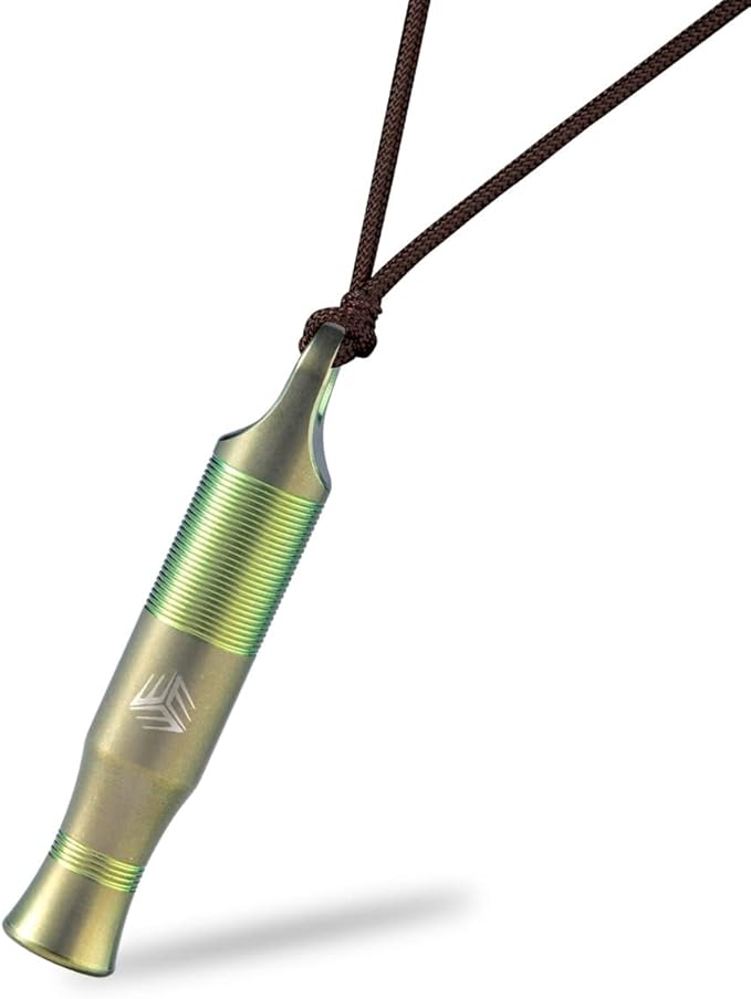 WeKnife Emergency Whistle Survival Loud, Titanium Outdoor Safety Whistle Survival Shrill Loud Blast with Paracord for Kayak, Life Vest, Jacket, Boating, Fishing,Camping, Hiking, Hunting, Coyote