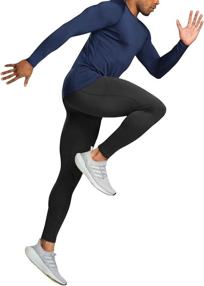 TSLA Men's Thermal Long Sleeve Compression Shirts, Athletic Base Layer Top, Winter Gear Running T-Shirt