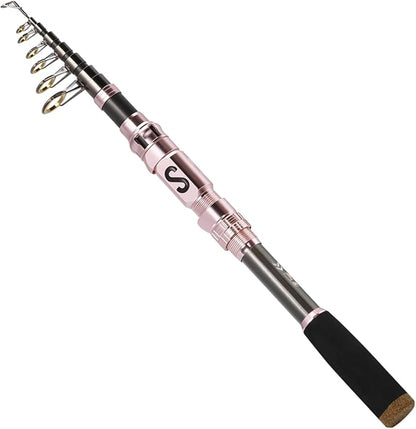 Sougayilang Portable Telescopic Fishing Rod with Carbon Fiber Material and Precision Carved Reel Seat - Suitable for Saltwater and Freshwater Fishing