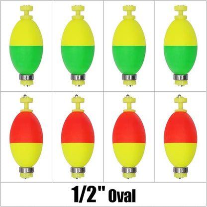 XFISHMAN Weighted-Bobbers-for-Fishing-Floats-Bouy Slip Bobber Fishing Corks Kit Crappie Bluegills Panfish Catfish Hand Made Foam Float 1 Inch 2 in 8-12 Pack