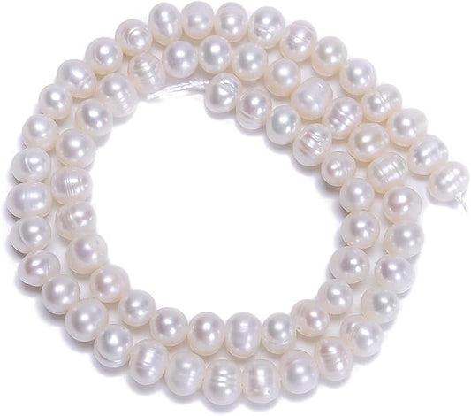 AD Beads Natural Freshwater White Pearl Round Beads 15" 4mm 6mm 8mm 9mm 10mm 11mm 12mm (6-7mm)