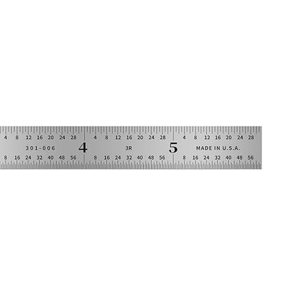 PEC Tools 6" Machinist Metal Ruler(3 Pack), 1/25" Thick X 3/4" Wide,Satin Chrome, High Carbon Steel Ruler Scale with Markings 1/32", 1/64", 1/10", 1/50" Made in USA
