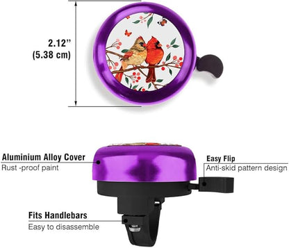 WIRESTER Purple Aluminum Round Bike Bell, Classic Ring Bicycle Bell, Bike Accessories Bell Ring for Adults Kids Girls Boys