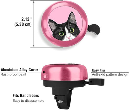 WIRESTER Pink Aluminum Round Bike Bell, Classic Ring Bicycle Bell, Bike Accessories Bell Ring for Adults Kids Girls Boys - Animals