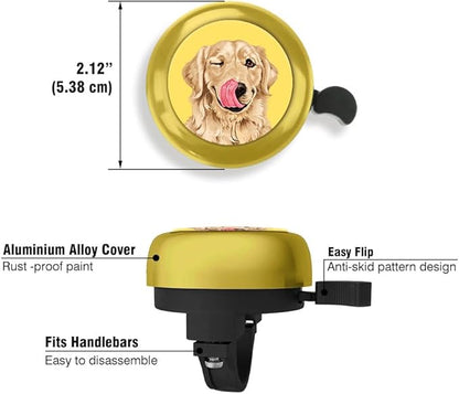 WIRESTER Gold Aluminum Round Bike Bell, Classic Ring Bicycle Bell, Bike Accessories Bell Ring for Adults Kids Girls Boys