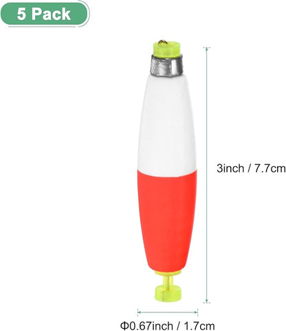Fishing Bobbers Floats, EVA Foam Weighted Bobbers for Crappie/Bluegill/Trout Bass/Catfish, Clip-on Floats Slip Corks