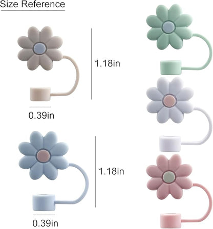 5Pcs 0.4in/10mm Diameter Silicone Straw Covers Cap Compatible with Stanley 20 30&40 Oz Cup, Straws Topper for Stanley 40 Oz Tumbler with Handle, Dust-Proof Straw Caps for Water Bottle