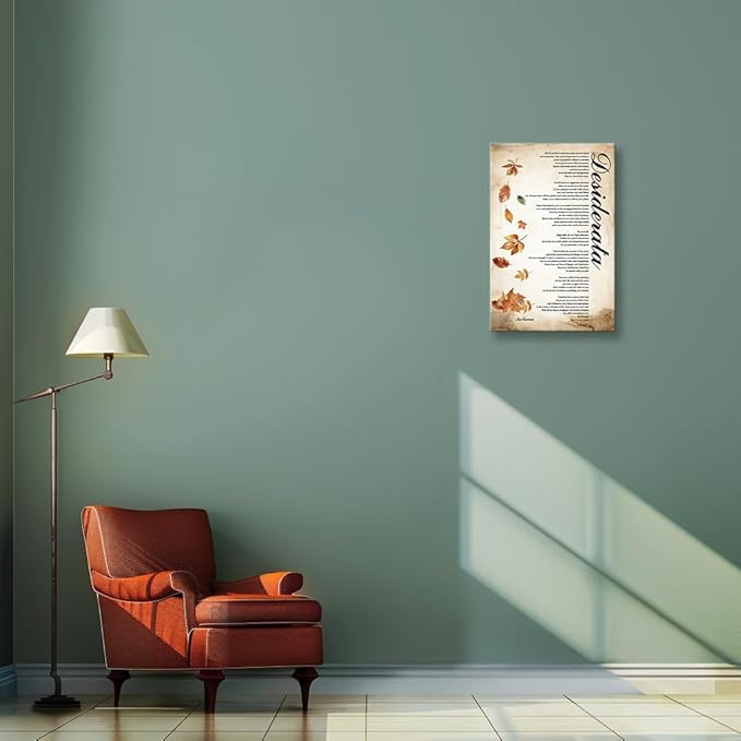 Matniger Desiderata Poem Framed Poster Prints Desiderata Wall Art Vintage Canvas Inspirational Poetry Book Quotes Wall Decor 12x18inches