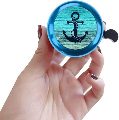 WIRESTER Blue Aluminum Round Bike Bell, Classic Ring Bicycle Bell, Bike Accessories Bell Ring for Adults Kids Girls Boys