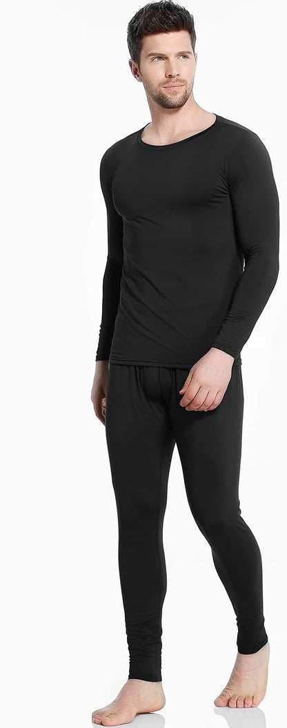 Mens Thermal Underwear Set with Lightweight Ultra Soft Fleece Lined,Long John Set, Skiing Base Layer