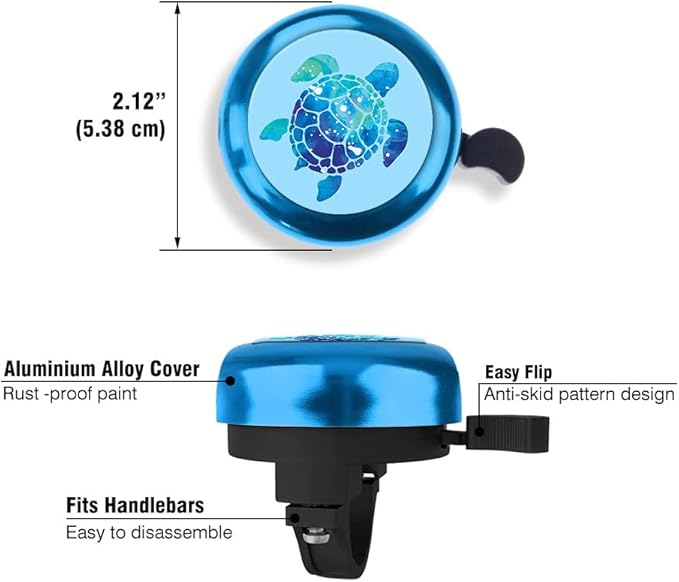 WIRESTER Cute Aluminum Round Bike Bell, Classic Ring Bicycle Bell, Bike Accessories Bell Ring for Adults Kids Girls Boys (Black, Red, Blue, Purple)