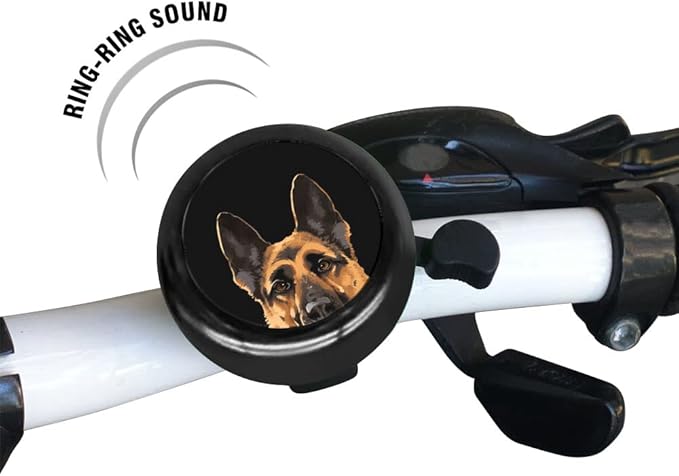 WIRESTER Black Aluminum Round Bike Bell, Classic Ring Bicycle Bell, Bike Accessories Bell Ring for Adults Kids Girls Boys - Dog Cat Animal Cute Records