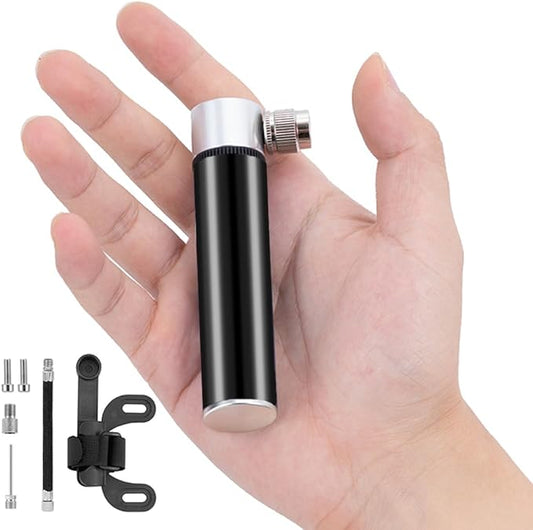 Portable Mini Bicycle Pump, Aluminium Bicycle Air Pump, Easy Inflatable, Ball Basketball Pump, 120 PSI High Pressure Air Pump, Road Pump for Road Bike, Mountain Bikes and Balls